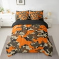 thumbnail image 2 of Manfei Abstract Camouflage Bedding Comforter Set 7 Pieces, Orange Brown Camo Queen Bedding Sets, Military Patriotic Theme Queen Sheet Sets, Lightweight Room Decor, 2 of 8