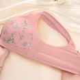 thumbnail image 4 of Byworldtasic Plus Size Front Closure Floral Bra for Women Wirefree Breathable Cotton Wide Strap Comfort Everyday Sleep Bra, 4 of 9