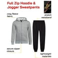 thumbnail image 2 of Quad Seven Boys' Fleece Jogger Set - 2 Piece Basic Solid Full Zip Hoodie and Sweatpants (Sizes: 8-18), 2 of 7