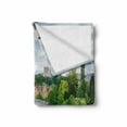 thumbnail image 2 of Landscape Soft Flannel Fleece Blanket, View of Old Town Area Luxembourg City Touristic Destination European Scenic Photo, Cozy Plush for Indoor and Outdoor Use, 60" x 80", Multicolor, by Ambesonne, 2 of 6