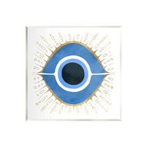Stupell Industries Abstract Blue Evil Eye Symbol Graphic Art Unframed Art Print Wall Art, Design by Ziwei Li