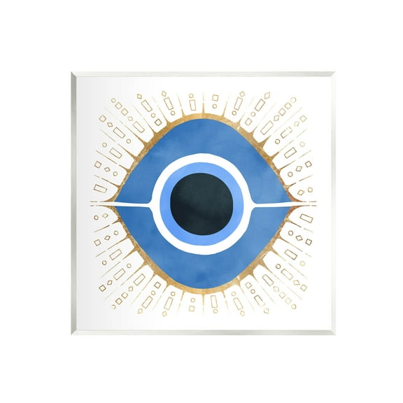 Stupell Industries Abstract Blue Evil Eye Symbol Graphic Art Unframed Art Print Wall Art, Design by Ziwei Li