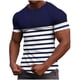 thumbnail image 5 of Ceisia Men's Summer Casual Slim Fit Crew Neck Short Sleeve T-Shirt Navy White Striped Waffle Knit Stretch Fabric Navy M Gifts, 5 of 6