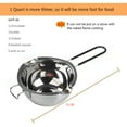 thumbnail image 2 of 2-pack stainless steel double boiler, heat- handle for chocolate, butter, cheese, caramel and candy-18/8 steel melting pot, 2 cup capacity, universal pad, 2 of 6