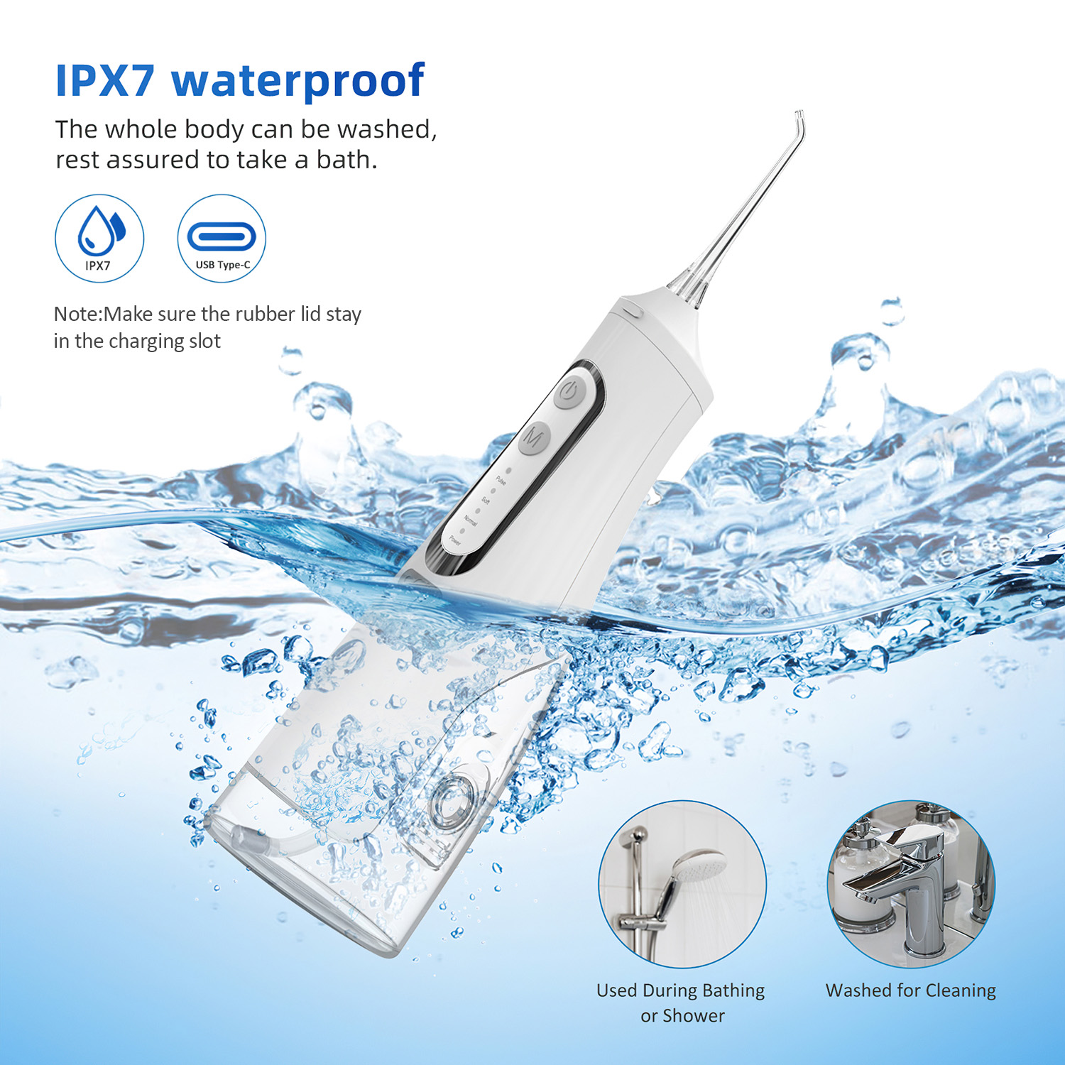 Cshidworld Water Flosser, Cordless Oral Irrigator 300ml photo 2