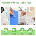 thumbnail image 4 of NineLeaf 4PK Compatible for Brother P-touch M-K131 M-K131s M131 1/2" 12mm Black on Clear Label Maker Tape Refills for PT-45m PT-65 PT-70bm, 4 of 6