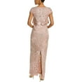 thumbnail image 2 of Adrianna Papell Boat Neck Cap Sleeve Popover Zipper Back with Hook & Eye Closure Lace Dress-DUSTY ROSE / 2, 2 of 2