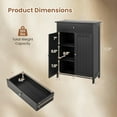 thumbnail image 2 of SSyao  Storage Cabinet, Freestanding Bathroom Cabinet with 2 Doors, 1 Drawer, 3-Level Adjustable Shelf, Modern Wooden Storage Organizer for Laundry Room, Entryway, Living Room (Black), 2 of 9