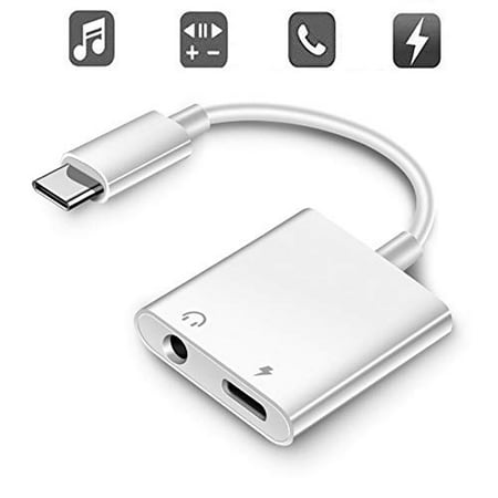 ZENVAN 2 in 1 USB-C Adapter, Best Type-c Converter for Charger and 3.5 mm Headphones for Google Pixel/Pixel 2/ 2XL, iPad (Best Ipad Charger Review)