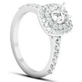 thumbnail image 3 of Pompeii 3/4Ct Double Cushion Halo Diamond Engagement Ring Setting Mount 14k White Gold, 3 of 4