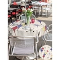 thumbnail image 4 of Outdoor Tablecloth with Umbrella Hole and Zipper, Red Yellow Diamond Round Table Cloth 60 Inch Waterproof Tablecloth, Modern Geometric Middle Century Beige Picnic Table Cover for Patio Camping, 4 of 7