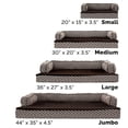 thumbnail image 4 of Furhaven Cama ortopédica para perros medianos y pequeños con refuerzos extraíbles y funda lavable, para perros de hasta 35 libras - Sofá cómodo con decoración tejida y de felpa - Marrón diamante, medi, 4 of 5