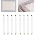 thumbnail image 1 of Accesorios de Ropa de Cama Tensor de sábanas Ajustable Correa elástica para sábanas, para sábanas, sofás, Fundas de Planchado de 60 a 200, Blanco de 8, 1 of 5