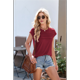 thumbnail image 5 of Top Holgado de Cuello Redondo para Mujer, Color Vino Tinto M, 5 of 10