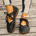 thumbnail image 6 of Shldybc Women's Flat Shoes Round Head Lace-up Single Shoes Soft-soled Hand-stitched Breathable Work Shoes Casual Walking Shoes on Clearance, 6 of 9