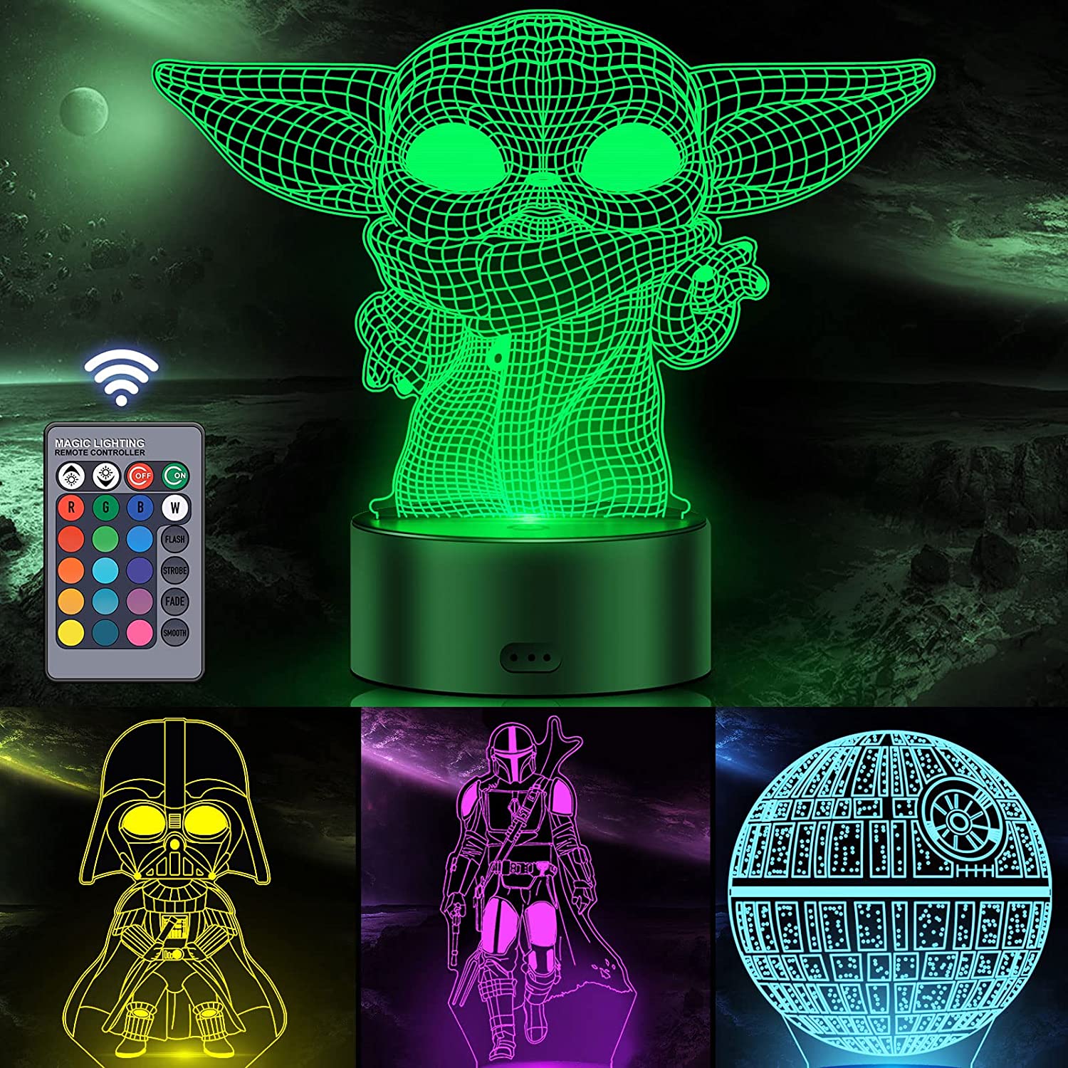 star wars 3d illusion decorative lights