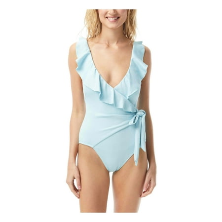UPC 193144997630 product image for VINCE CAMUTO SWIM Women s Light Blue Stretch Adjustable Side Tie One Piece Swims | upcitemdb.com