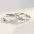 thumbnail image 5 of RSAMD 1Pair Couple Ring Crystal Diamond Wedding Engagement Jewelry Adjustable Ri SZ-D, 5 of 9