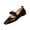 Black #013, variant on Mary Jane for Women Ballet Flats with Bow Strap Slip On Dress Shoes Squared Toe Flat Walking Comfortable Dressy Leather Lightweight Casual for Work Office Business 36