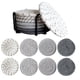 thumbnail image 1 of Tapetes de Estilo Bohemio Pack de 8 • Posavasos de 4,3" • Lino y algodón • Tapetes absorbentes para mesas • Incluye soporte de hierro, 1 of 1