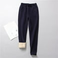 thumbnail image 4 of Women's Warm Sherpa Lined Athletic Sweatpants Jogger Fleece Pants Solid Drawstring Elastic Waist Pants with Pocket, 4 of 5