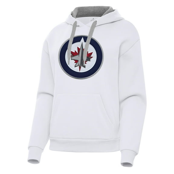 Women's Antigua White Winnipeg Jets Victory Pullover Hoodie