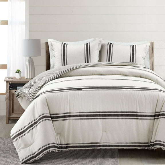 Farmhouse Stripe Comforter Set by Lush Decor