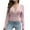 Pink, variant on Frostluinai V Neck Sweaters for Women Long Sleeve Hollow Out Tunic Sweaters Solid Color Pullover Holiday Sweaters Comzy Pullover Tops