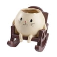 thumbnail image 2 of Colaxi Cat Flower Pot Plant Container Creative Small Versatile Decorative Ornament Flowerpot for Windowsill Bedroom Table Patio Desk Rocking Chair, 2 of 8
