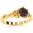 thumbnail image 2 of Celtic Trinity Knot Garnet Engagement Ring In 14k Yellow Gold, 2 of 6