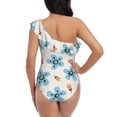 thumbnail image 6 of Yiaed Flower Leaves Print Women One Piece Swimsuits Tummy Control One Shoulder Bathing Suits Pattern Ruffle Swimwear-Small, 6 of 8