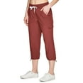 thumbnail image 2 of WTXUE Women'S Pants, Slacks Active Women's Relaxed Lightweight Woven Cargo Capri Pant, Pantalones De Mujer, Dark Red, 2 of 6