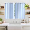 thumbnail image 2 of Blue White Stripe Kitchen Curtains 72 Inch Length, Modern Minimalist Geometric Striped Grommet Top Bedroom Living Room Curtains, Light Filtering Cafe Curtain Drapes 2 Panels Set 104''x72'', 2 of 9