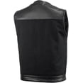 thumbnail image 2 of First Mfg Co - 49/51 - Men's Motorcycle Vest Band Collar - Leather Canvas - Black - 6X Large, 2 of 3