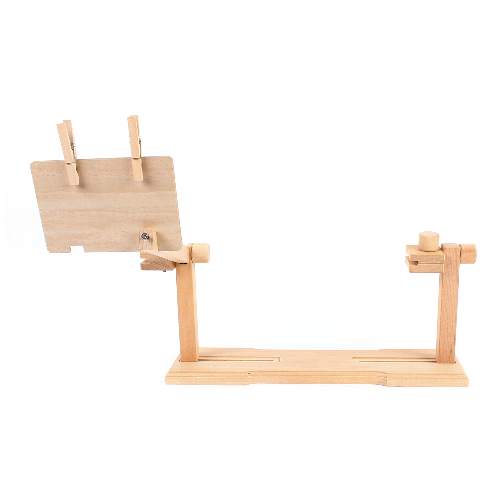 Adjustable Embroidery Hoop Holder, Wooden Tabletop Embroidery Stand, Portable Tabletop Sewing Support for Embroidery Punch Needle Art