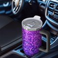 thumbnail image 6 of 40oz Tumbler with Handle and Straw, Vacuum Insulated Stainless Steel Travel Mug, Fits Car Cup Holder, Diamond Sequins Print, 6 of 6