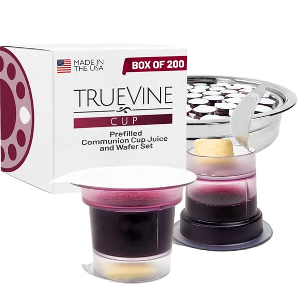Juego de vasos y obleas de comunión TrueVine prellenados, 200 unidades