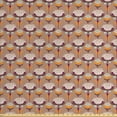 thumbnail image 1 of Retro Fabric by the Yard, Botany Inspired Demonstration of Abstract Flowers with Dotted Petals, Decorative Upholstery Fabric for Sofas and Home Accents, Warm Taupe and Marigold by Ambesonne, 1 of 4