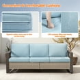thumbnail image 6 of Meetleisure 3-Seat Patio Wicker Sofa with Removable Cushions, Sky Blue, 6 of 8