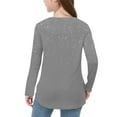 thumbnail image 6 of Fengqque Girls's Long Sleeved Round Neck Waist-cinching Curved Hem Glitter Side Slit Top 3-12 Years Old Dark Gray 3 Years, 6 of 7