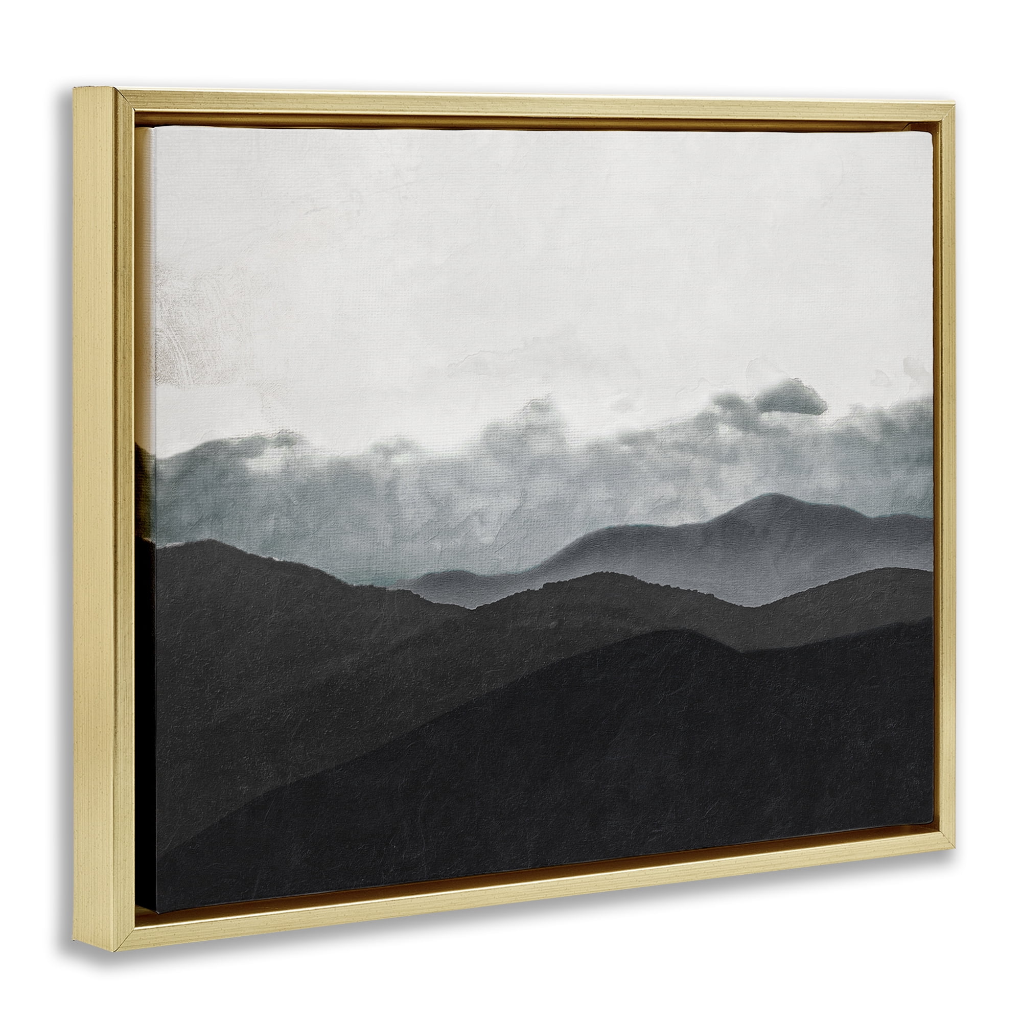 Stupell Industries Layered Foggy Hills Gold Framed Floater Canvas Wall Art, design by Elizabeth Medley