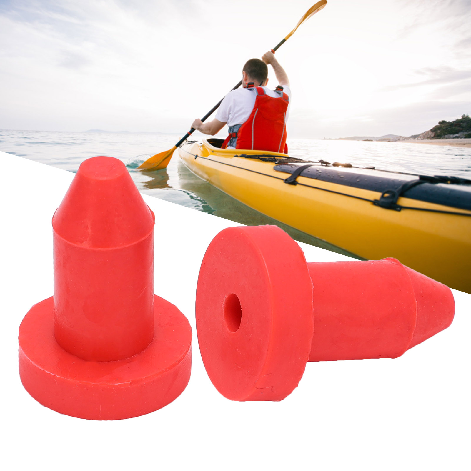 EZSPTO Kayak Rubber Drain Plug,2pcs Kayak Drain Plugs Push in Rubber