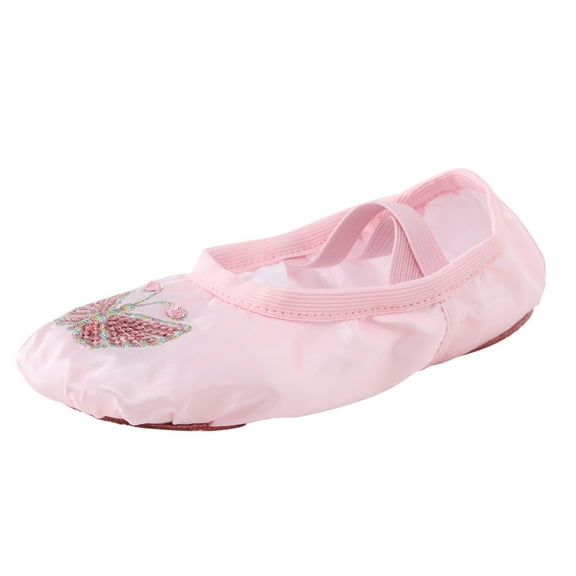 Cathalem Girls Ballet Flats Toddler Ballet Shoes for Girls - Satin Ballet Slippers for Girls, Toddler Dance Shoes (Pink,11.5)