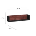 thumbnail image 6 of Wall Mount Computer Work Desk Bookshelf Cabinet, Black Cherry, Melamine Wood , Home Office Business, Modern Contemporary HB34689, 6 of 8