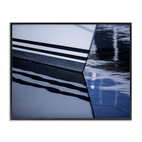 Stupell Industries Contemporary Boat Reflection Ocean Lake Photograph Black Framed Giclee Art, 14 x 11, by Aaron Matheson
