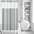 thumbnail image 2 of No Hook Shower Curtain, Light Blue Striped Shower Curtains for Bathroom with See Through Top Window, Farmhouse Thin Line Modern Abstract Art Waterproof & Washable Bath Curtain Stand Up Stall 36"x72", 2 of 9