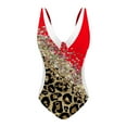 thumbnail image 4 of Cathalem Swimsuits for Women Tummy Control Ruched Swimwear Halter Bathing Suit,Red XXL, 4 of 4