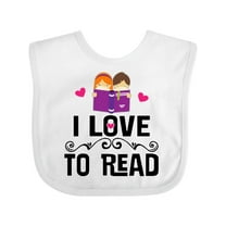 Inktastic I Love to Read Girls Baby Bib