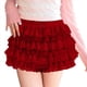 thumbnail image 3 of Pantalones Bombachos de Encaje Multicapa Y2K para Mujer, Pantalones Cortos con Volantes, Pantalones Cortos de Calabaza, Enaguas Dulces con Cintura Elástica. Vino Tinto L, 3 of 9