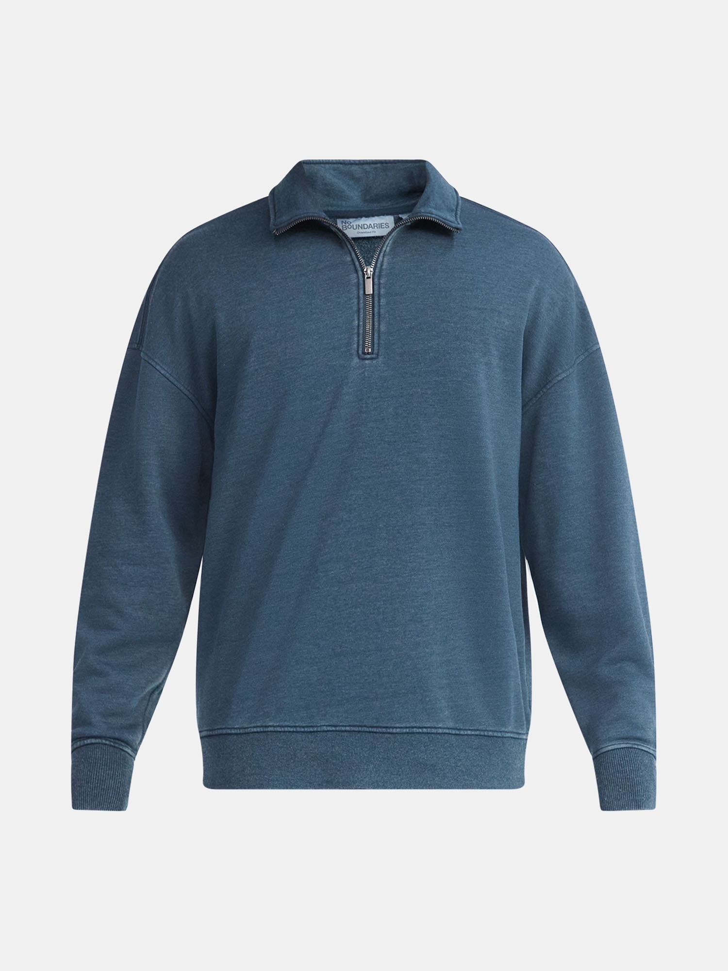 No Boundaries Oversized Quarter Zip Pullover with Long Sleeves, Men's & Big Men's